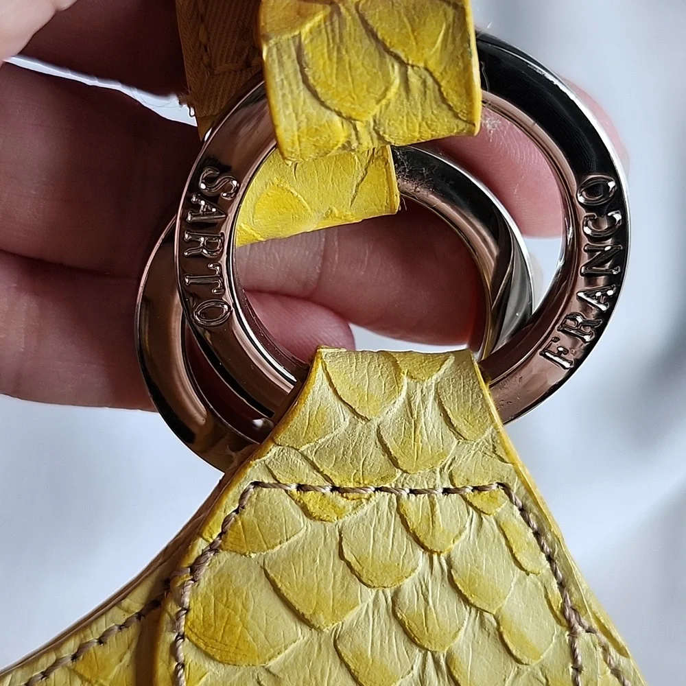 Franco Sarto Yellow Ex. Condition Snake Design Hobo Handbag, $45